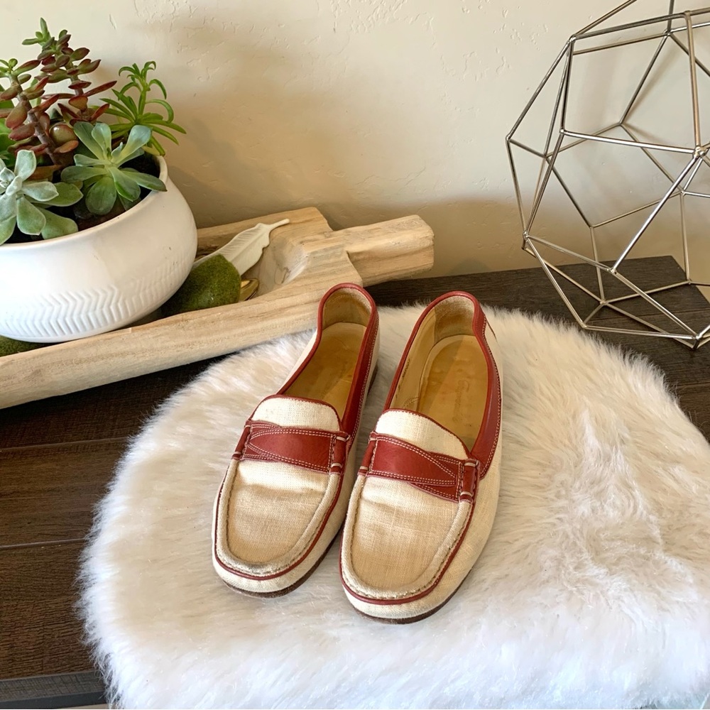 Faconnable Loafers Shoes Margot Womens Size 8 Cream Red